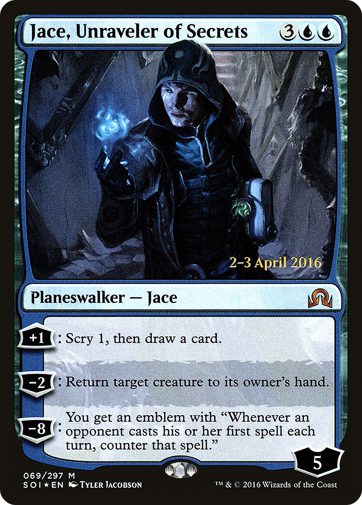 Jace, Unraveler of Secrets (PRE-069) - Shadows over Innistrad Promos Foil
