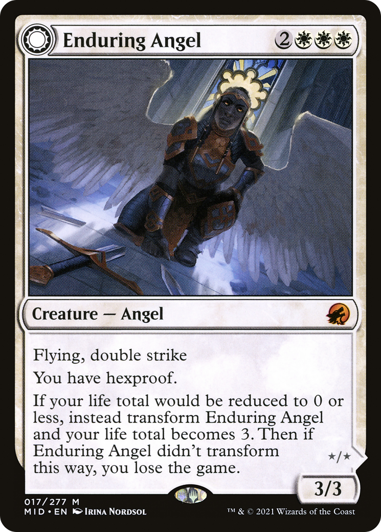 Enduring Angel (MID-017) - Innistrad: Midnight Hunt: (Double Faced Transform)