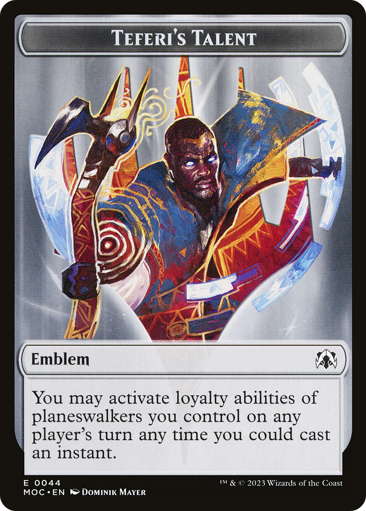 Teferi's Talent Emblem (TMOC-044) - March of the Machine Commander Tokens Foil