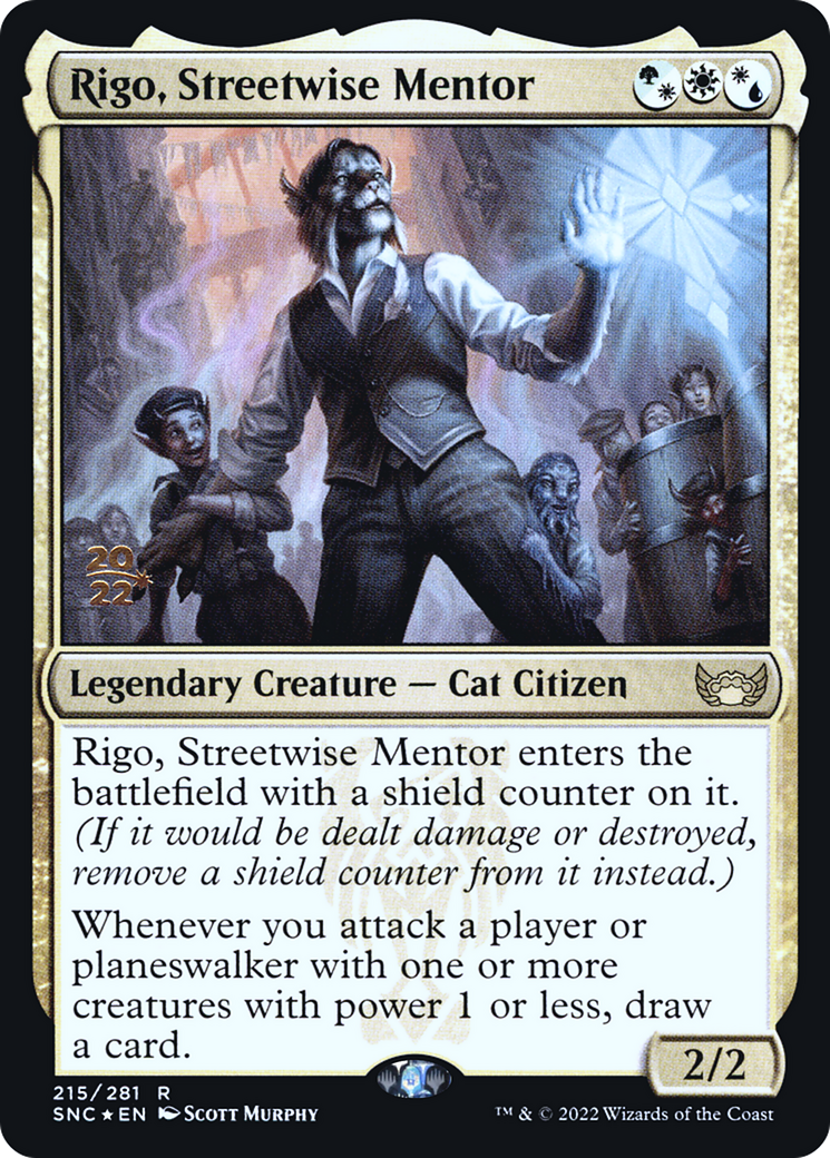 Rigo, Streetwise Mentor (PRE-215) - Streets of New Capenna Promos Foil