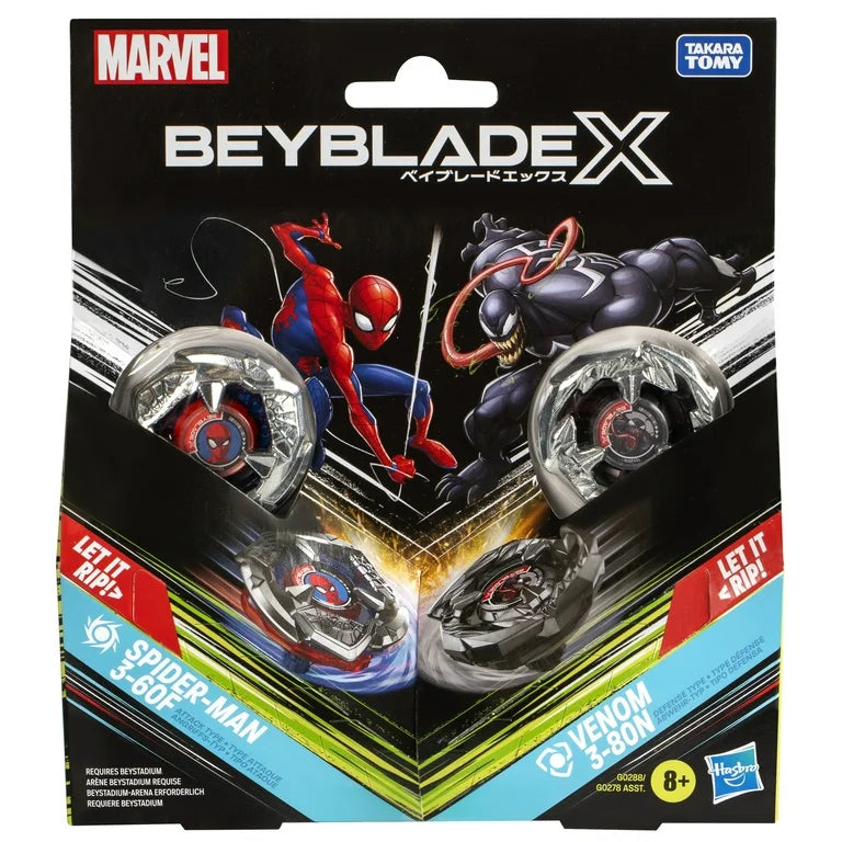 Beyblade X: Marvel Collab Spider-Man 3-60F vs. Venom 3-80N Multipack Set