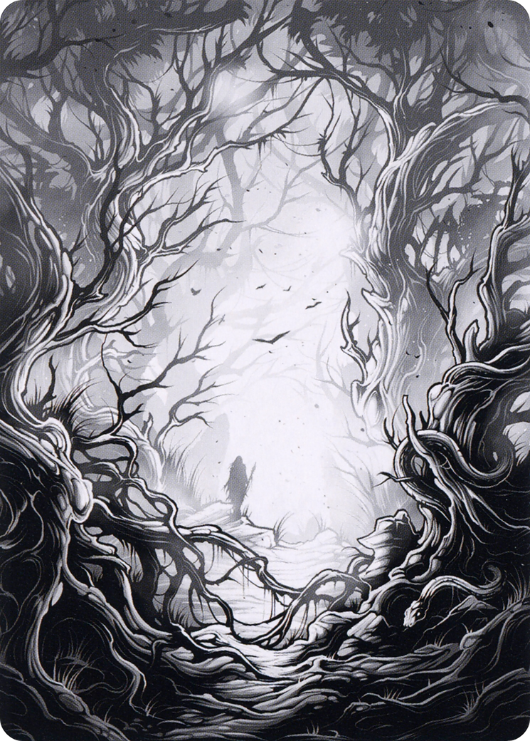 Forest // Forest (AMID-081) - Midnight Hunt Art Series (Borderless) Foil