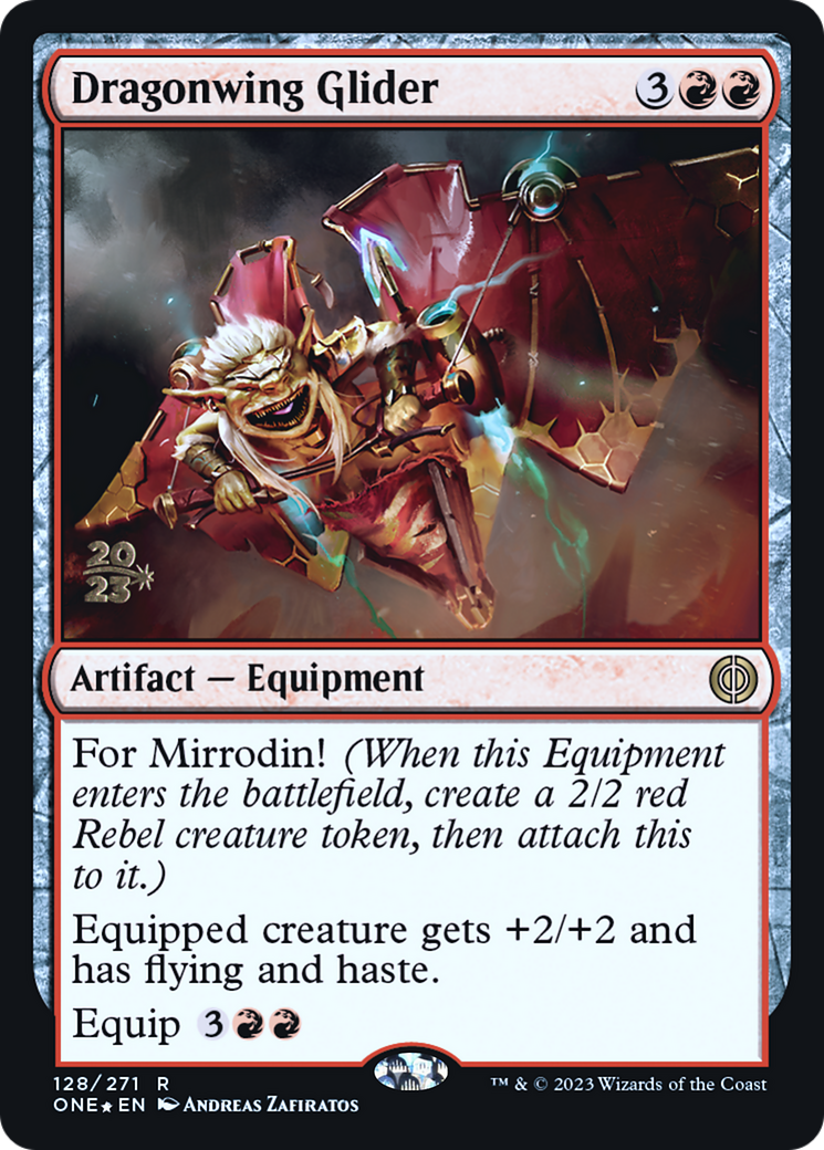 Dragonwing Glider (PRE-128) - Phyrexia: All Will Be One Promos Foil
