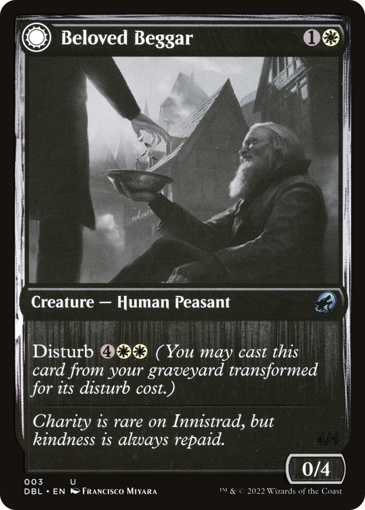 Beloved Beggar (DBL-003) - Innistrad: Double Feature: (Double Faced Transform) Foil