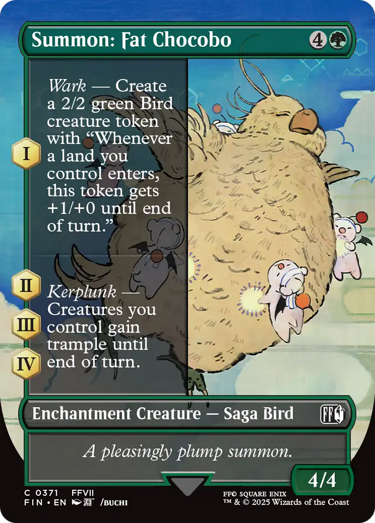 Summon: Fat Chocobo (Borderless) (FIN-371) - FINAL FANTASY: (enchantment) (Borderless) Foil