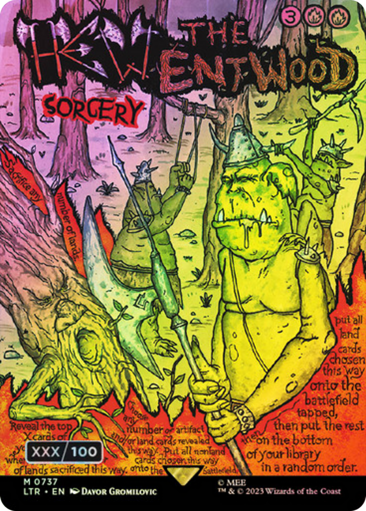 Hew the Entwood (Borderless Poster) (Serial Numbered) (LTR-737) - The Lord of the Rings: Tales of Middle-earth (Borderless) Foil