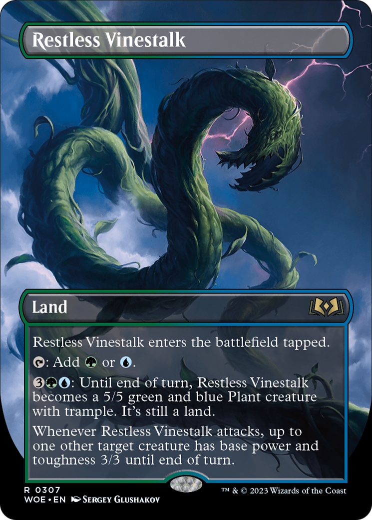 Restless Vinestalk (Borderless) (WOE-307) - Wilds of Eldraine (Borderless) Foil
