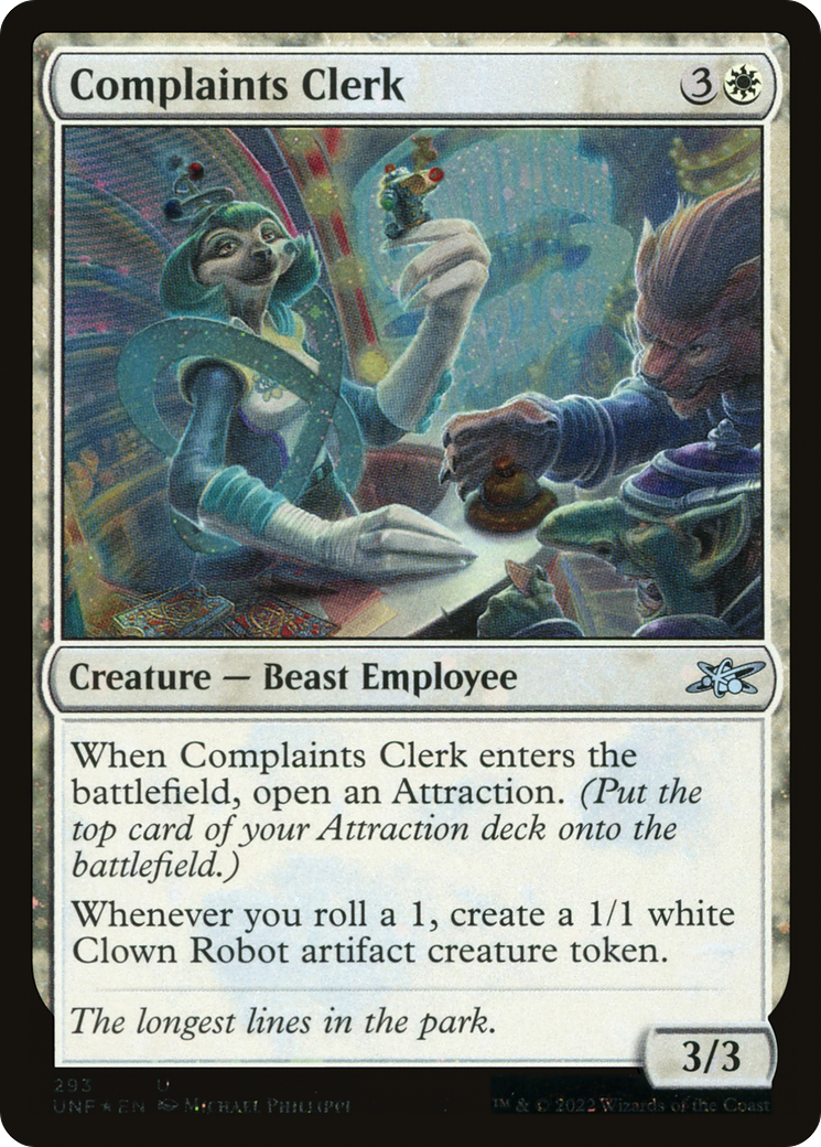 Complaints Clerk (Galaxy Foil) (UNF-293) - Unfinity Foil