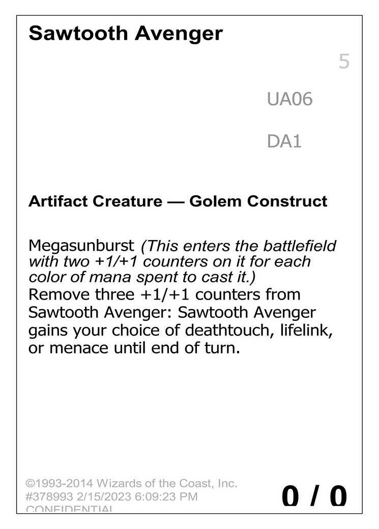 Sawtooth Avenger (UNK-UA06B) - Unknown Event