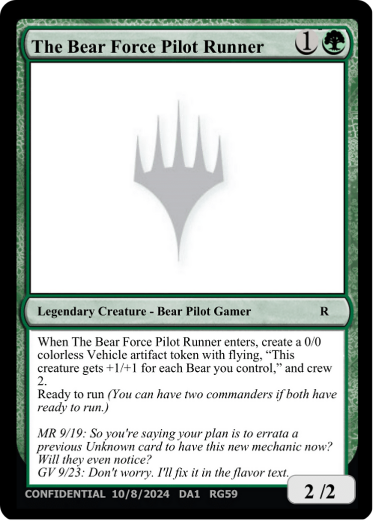 The Bear Force Pilot Runner (UNK-RG59A) - Unknown Event