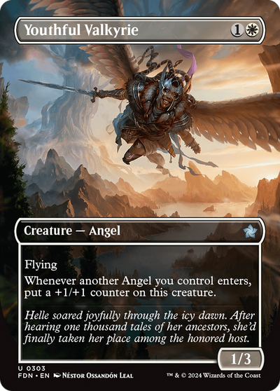Youthful Valkyrie (Borderless) (FDN-303) - Foundations (Borderless) Foil