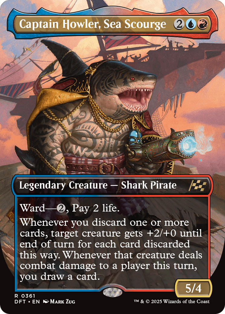 Captain Howler, Sea Scourge (Borderless) (DFT-361) - Aetherdrift (Borderless) Foil