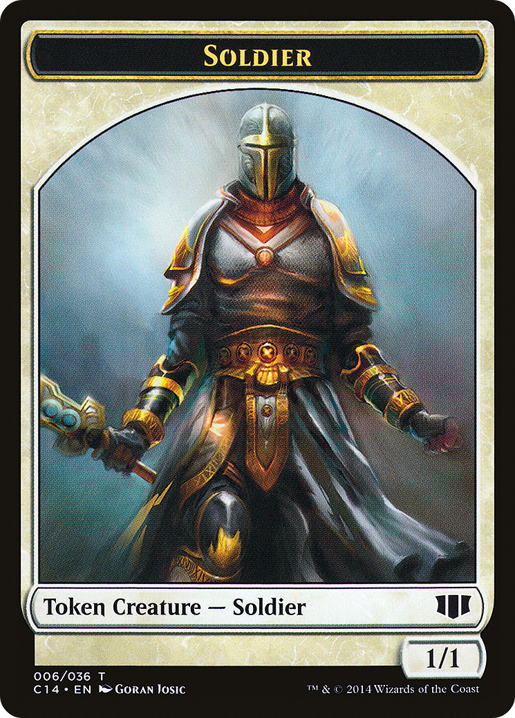 Soldier // Spirit Double-sided Token (C14-6 // 7) - Commander 2014 Tokens