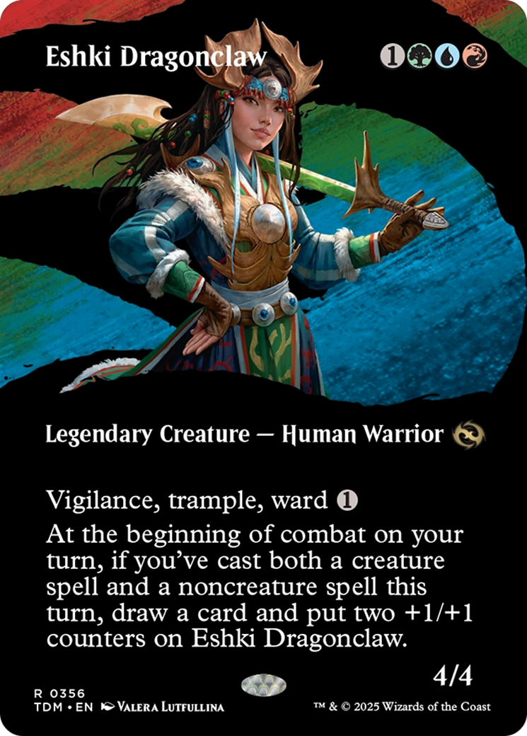 Eshki Dragonclaw (Borderless) (TDM-356) - Tarkir: Dragonstorm: (Showcase) (Borderless) Foil