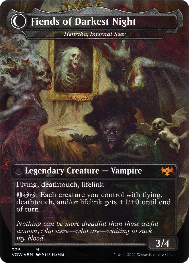 The Three Weird Sisters - Henrika Domnathi (VOW-335) - Innistrad: Crimson Vow: (Double Faced Transform) (Borderless)