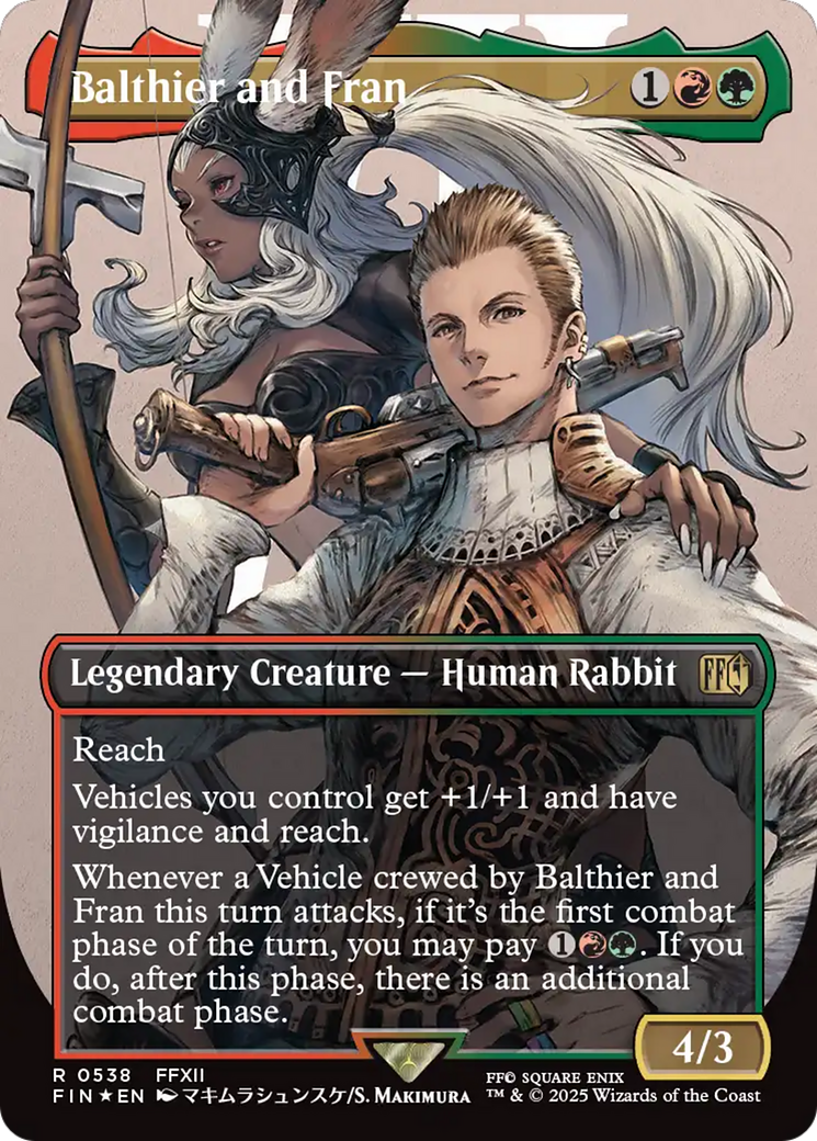 Balthier and Fran (0538) (Borderless) (Surge Foil) (FIN-538) - FINAL FANTASY (Borderless) Foil
