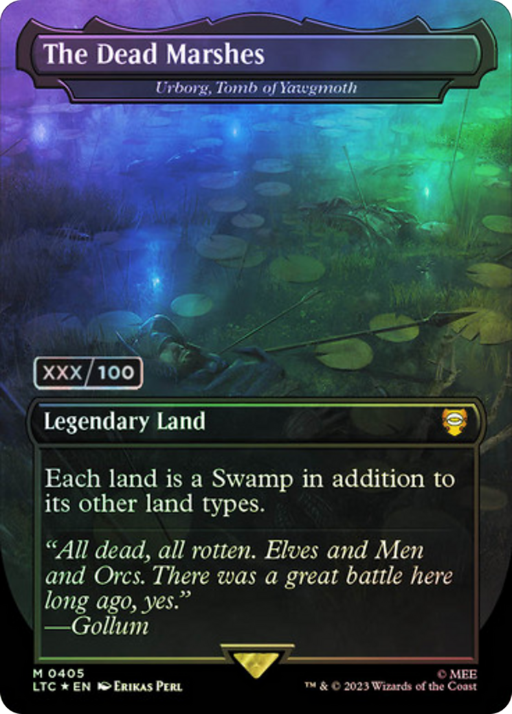 The Dead Marshes - Urborg, Tomb of Yawgmoth (Serial Numbered) (LTC-405) - Tales of Middle-earth Commander / The Dead Marshes (Borderless) Foil