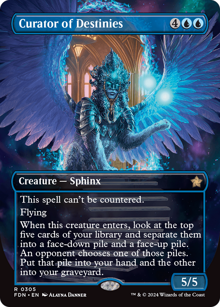 Curator of Destinies (Borderless) (FDN-305) - Foundations (Borderless) Foil