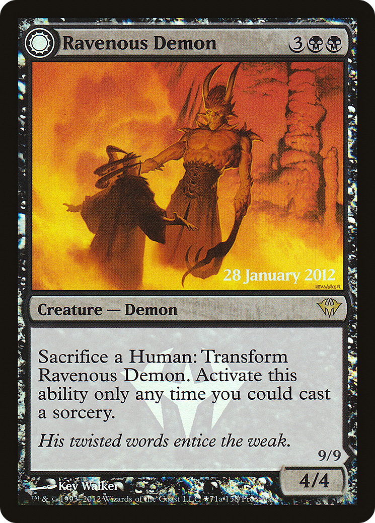 Ravenous Demon (PRE-071) - Dark Ascension Promos: (Double Faced Transform) Foil