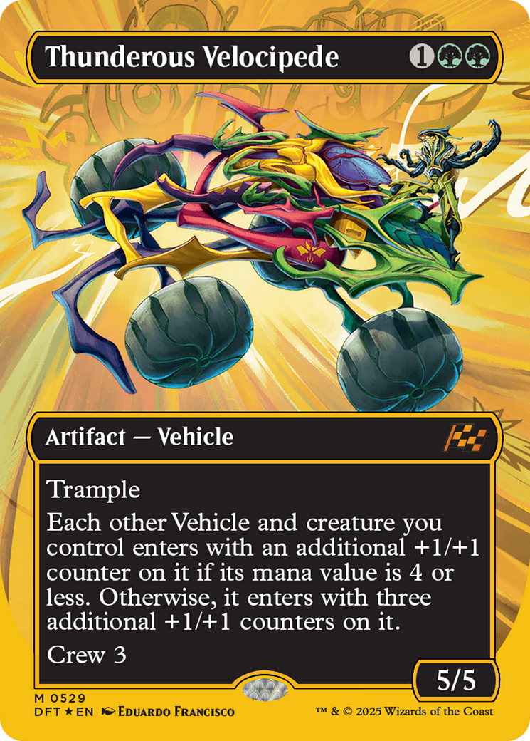 Thunderous Velocipede (Borderless) (First-Place Foil) (DFT-529) - Aetherdrift (Borderless) Foil