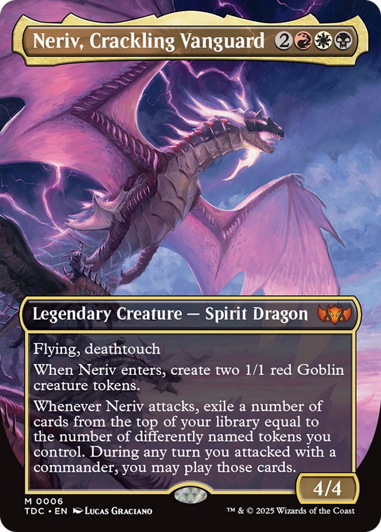 Neriv, Crackling Vanguard (Borderless) (TDC-006) - Commander: Tarkir: Dragonstorm (Borderless) Foil