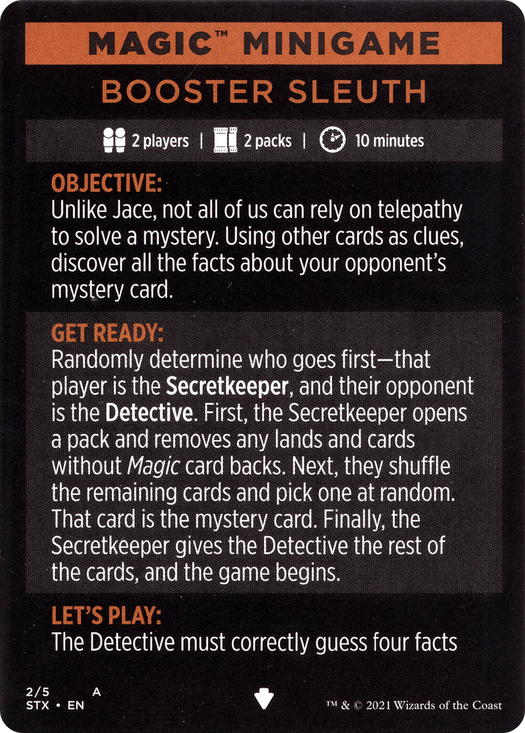 Booster Sleuth // Booster Sleuth (cont'd) (MSTX-002) - Strixhaven: School of Mages Minigames