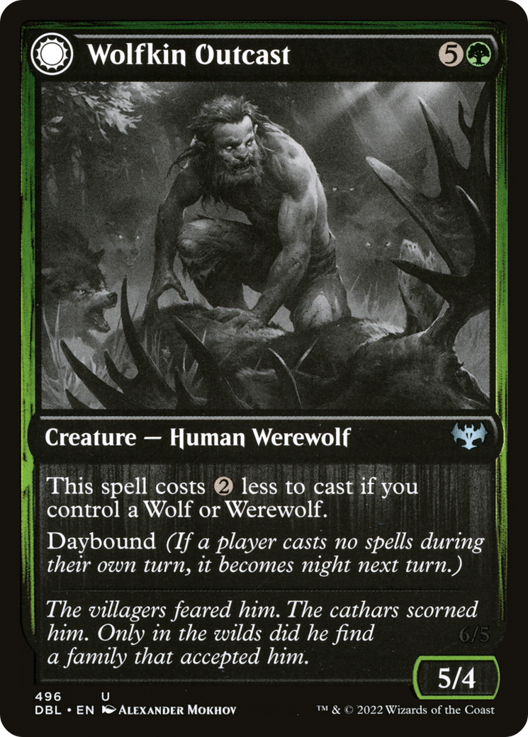 Wolfkin Outcast (DBL-496) - Innistrad: Double Feature: (Double Faced Transform)