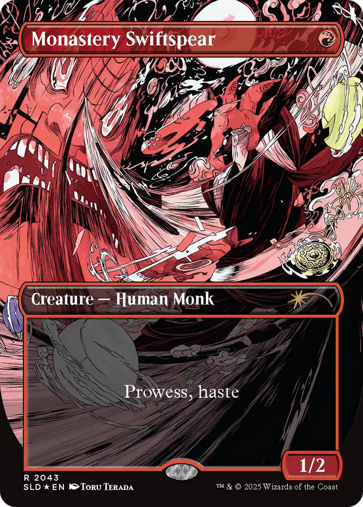 Monastery Swiftspear (2043) (Raised Foil) (SLD-2043) - Secret Lair Drop (Borderless) Foil