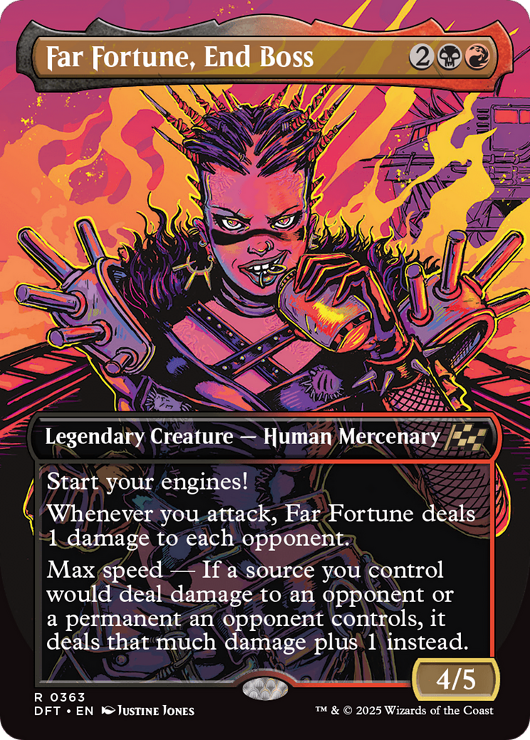 Far Fortune, End Boss (Borderless) (DFT-363) - Aetherdrift (Borderless) Foil