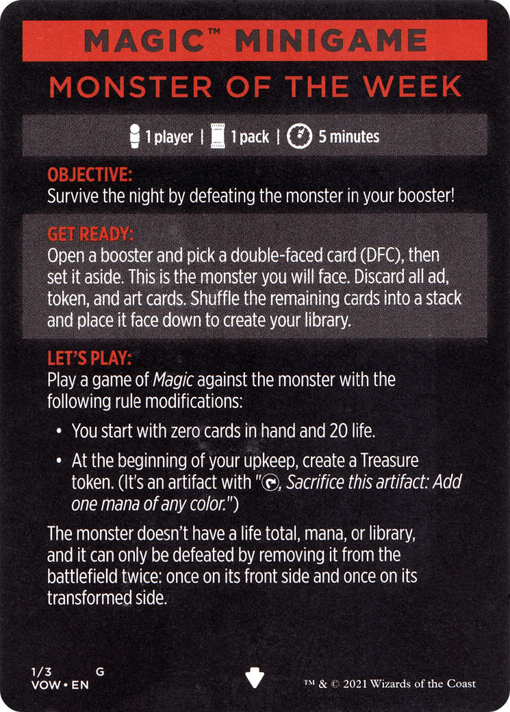 Monster of the Week // Monster of the Week (cont'd) (MVOW-001) - Innistrad: Crimson Vow Minigames Foil
