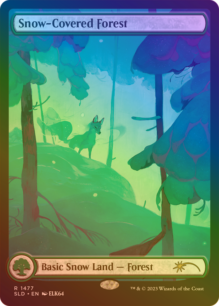 Snow-Covered Forest (1477) (Rainbow Foil) (SLD-1477) - Secret Lair Drop: (Full Art) Foil