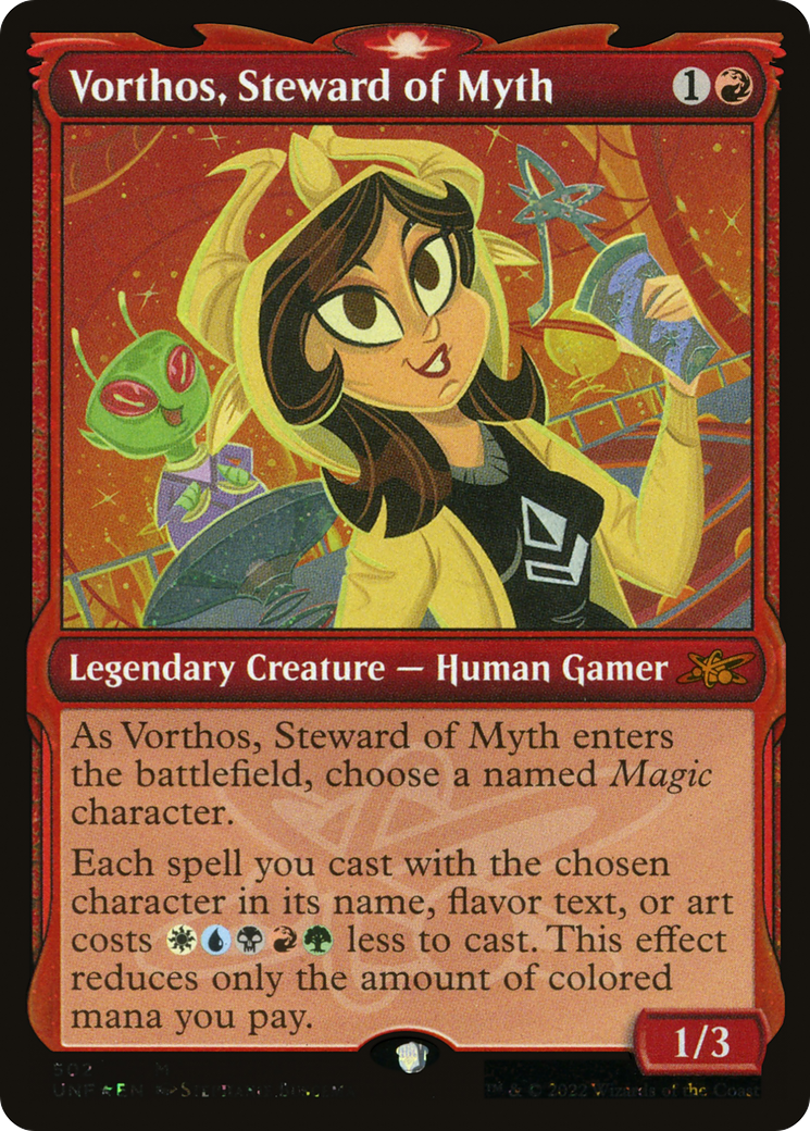 Vorthos, Steward of Myth (Showcase) (Galaxy Foil) (UNF-502) - Unfinity: (Showcase) Foil