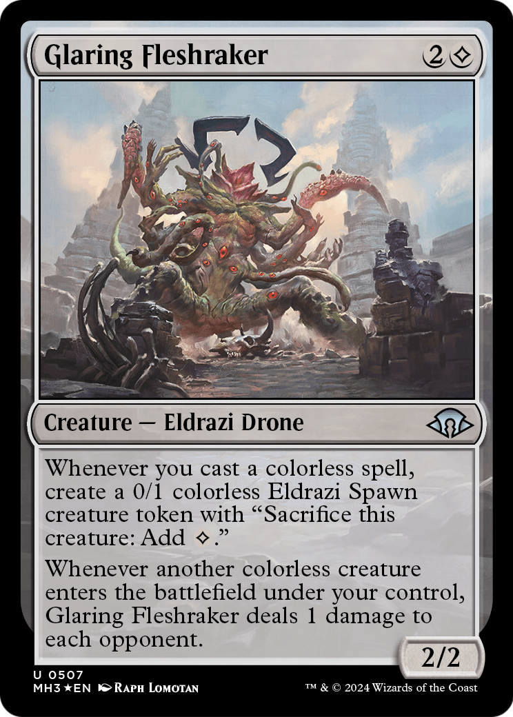 Glaring Fleshraker (Ripple Foil) (MH3-507) - Modern Horizons 3 Foil