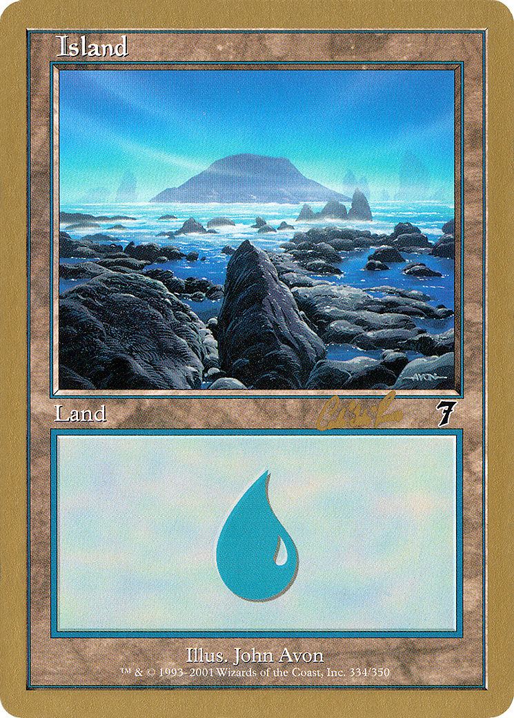 Island (334) - 2002 Carlos Romao (7ED) (WCD-) - World Championship Decks 2002