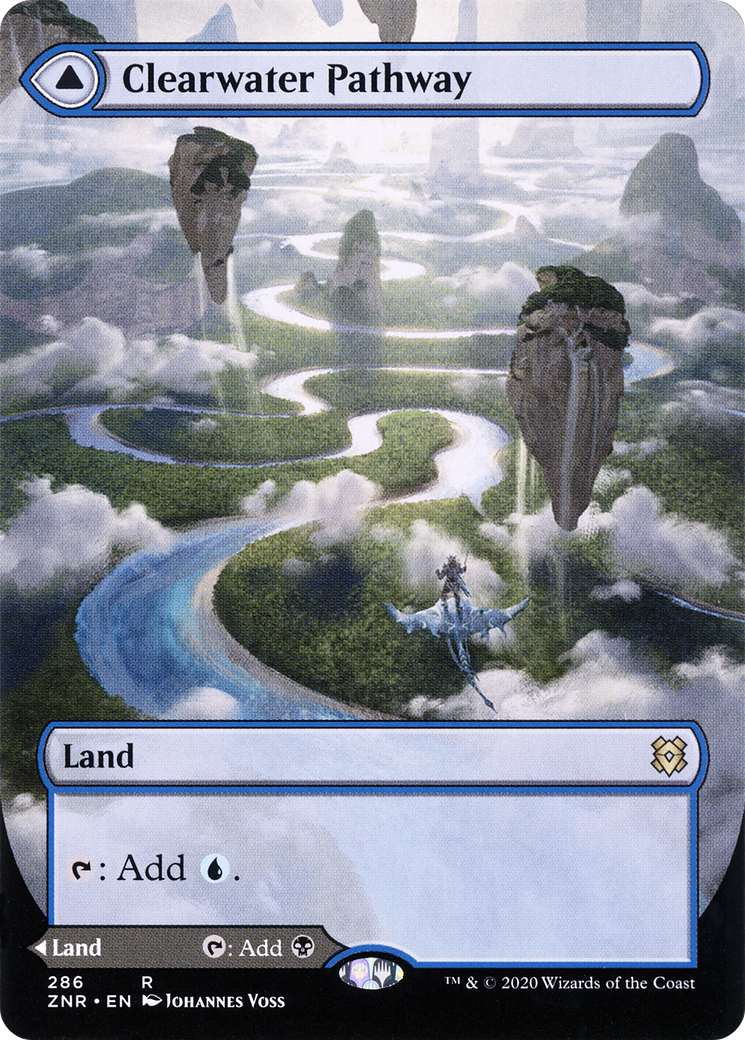 Clearwater Pathway (Borderless) (ZNR-286) - Zendikar Rising: (Showcase) (Borderless) Foil