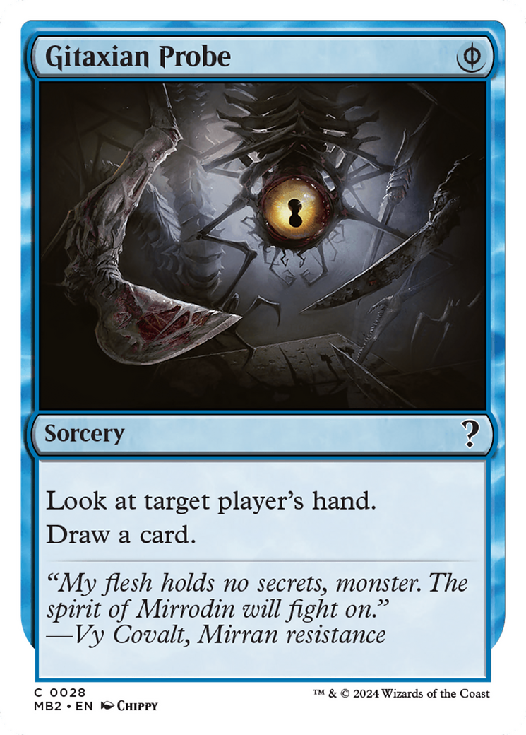 Gitaxian Probe (White Border) (MB2-028) - Mystery Booster 2