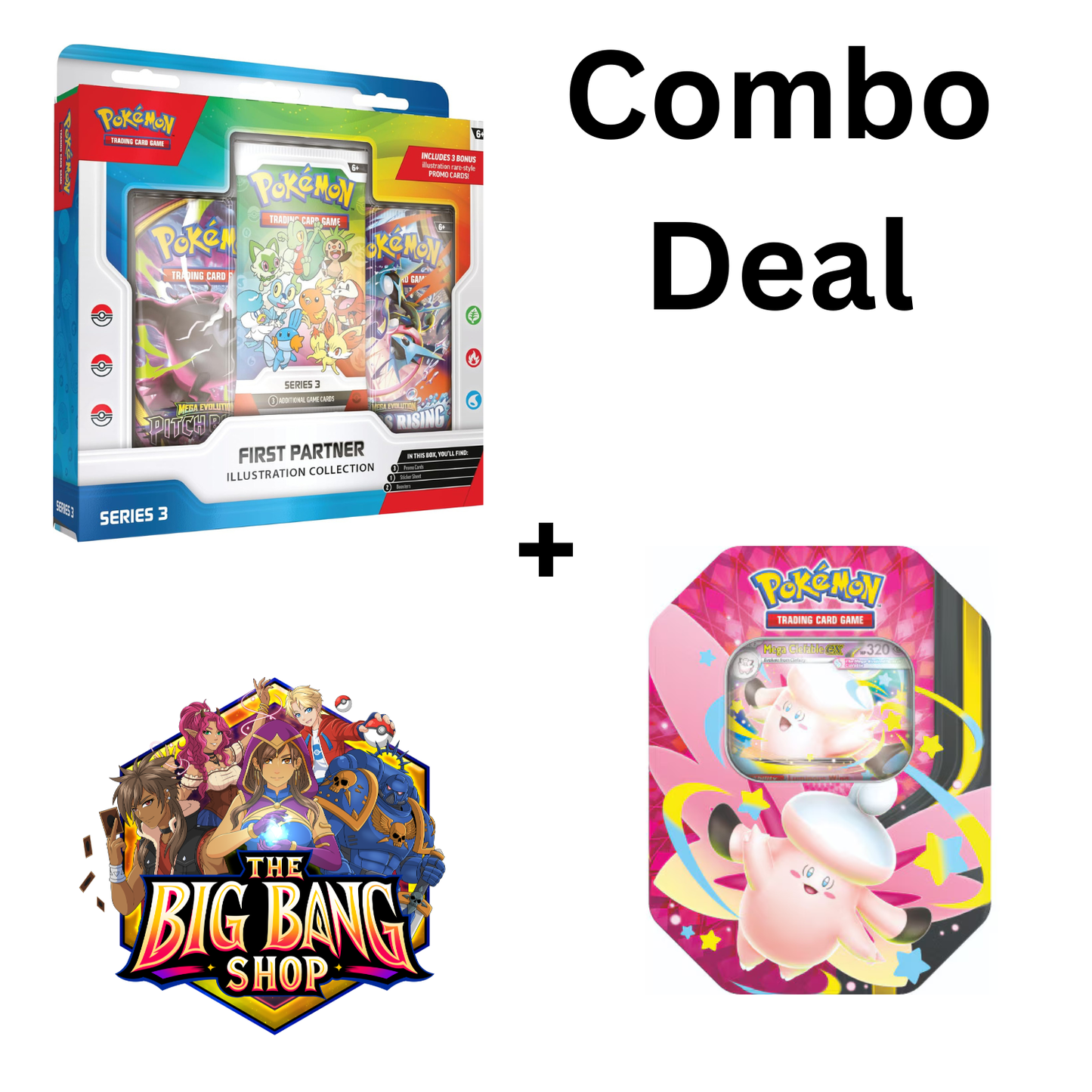 Pokémon TCG: First Partner Illustration Collection Series 3 + Mega Moonlit Ex Tin