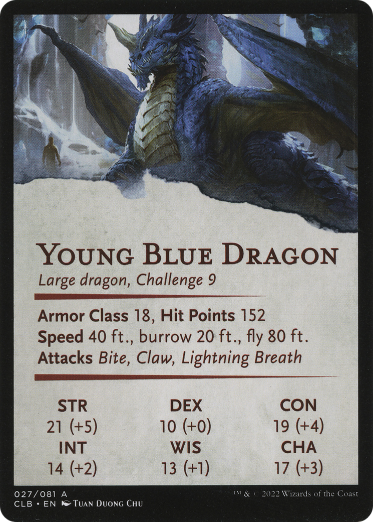 Young Blue Dragon // Young Blue Dragon (ACLB-027) - Battle for Baldur's Gate Art Series (Borderless) Foil