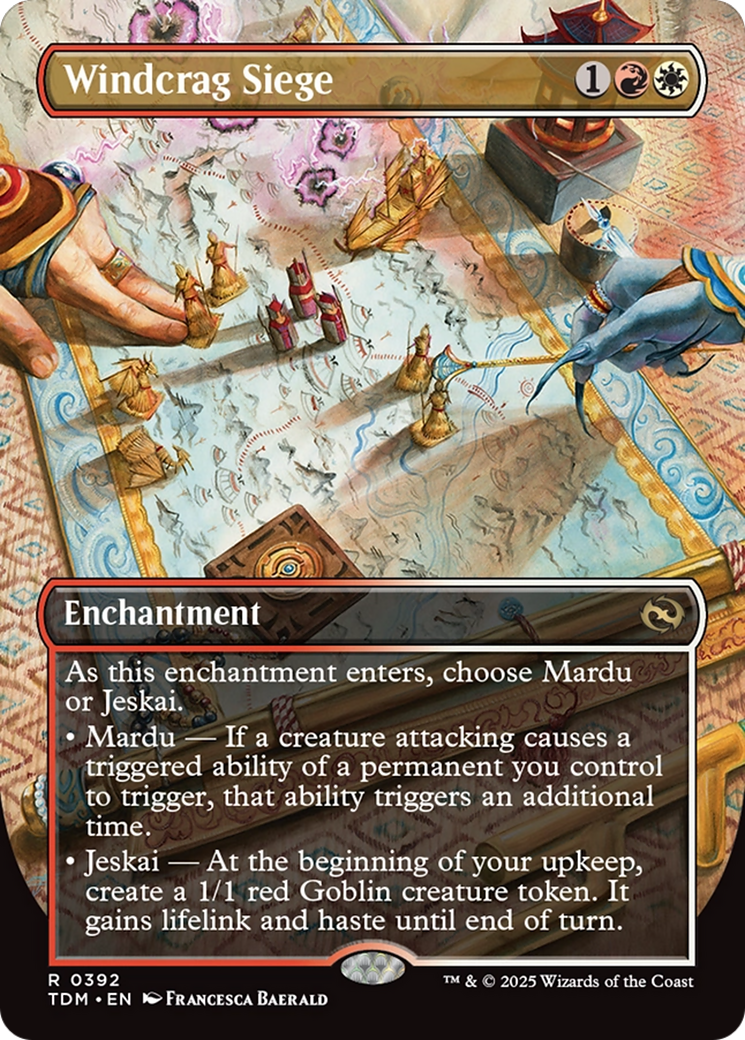 Windcrag Siege (Borderless) (TDM-392) - Tarkir: Dragonstorm: (enchantment) (Borderless)