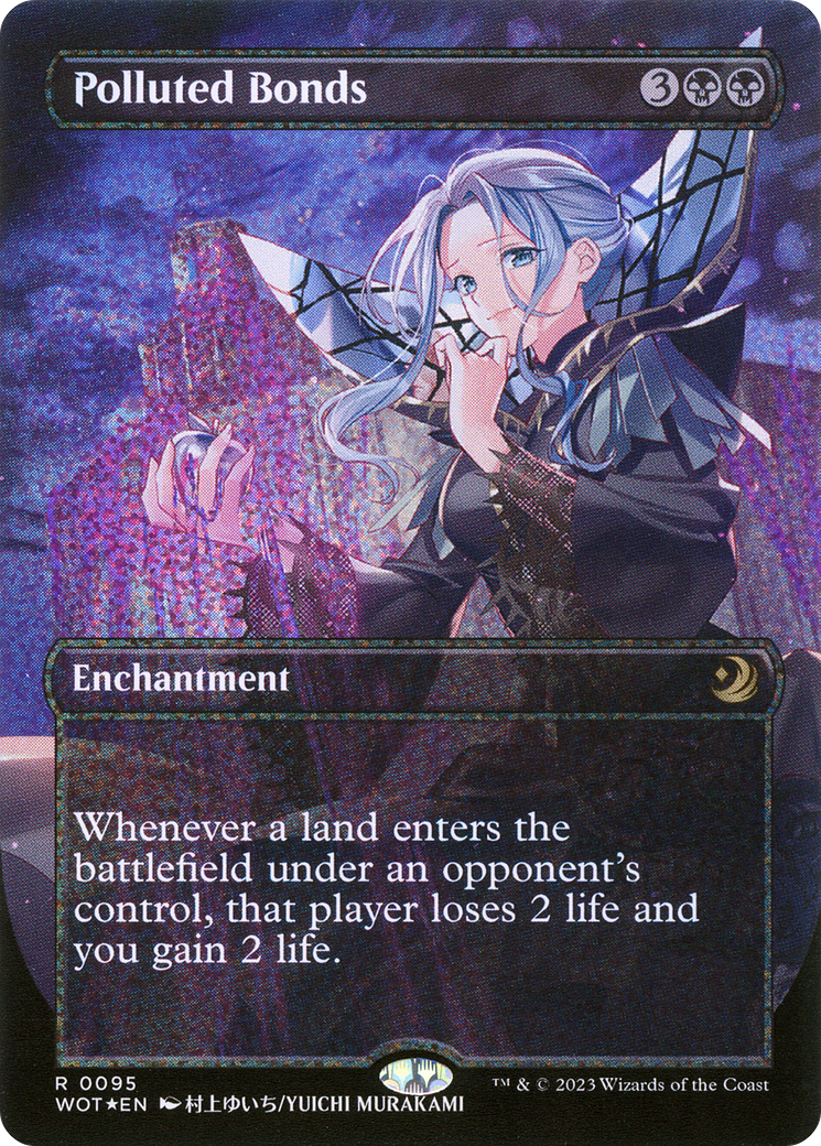 Polluted Bonds (Anime Borderless) (Confetti Foil) (WOT-095) - Wilds of Eldraine: Enchanting Tales (Borderless) Foil