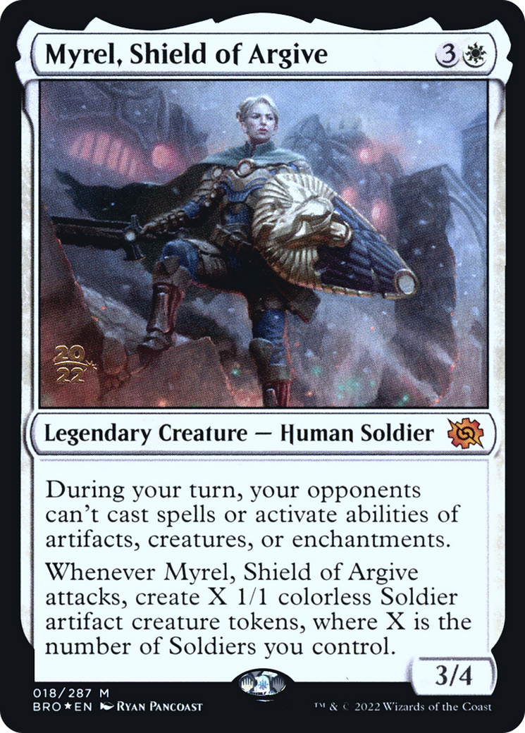 Myrel, Shield of Argive (PRE-018) - The Brothers' War Promos Foil