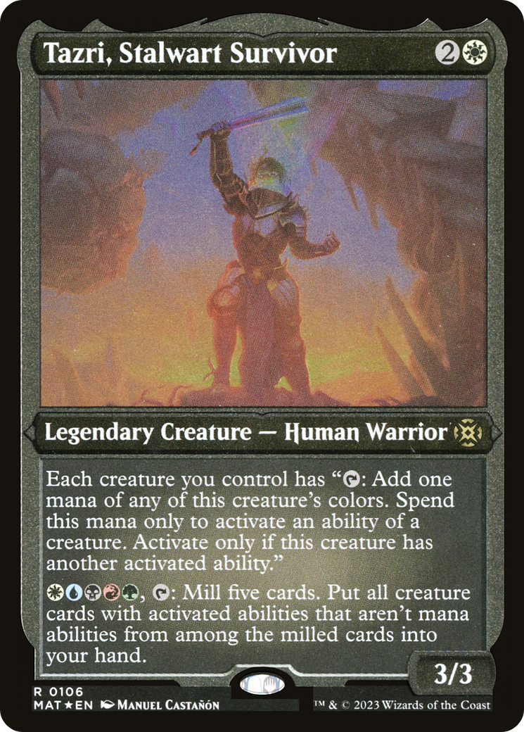 Tazri, Stalwart Survivor (MAT-106) - March of the Machine: The Aftermath Etched Foil