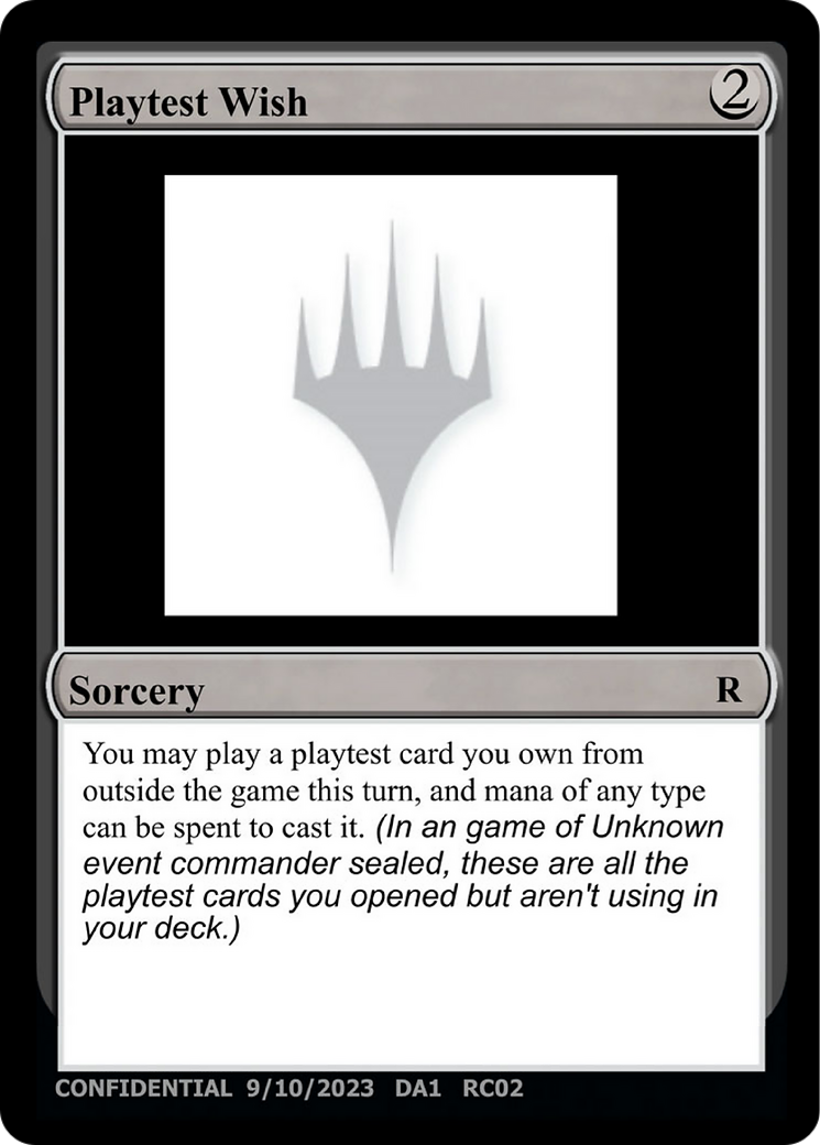 Playtest Wish (UNK-RC02) - Unknown Event