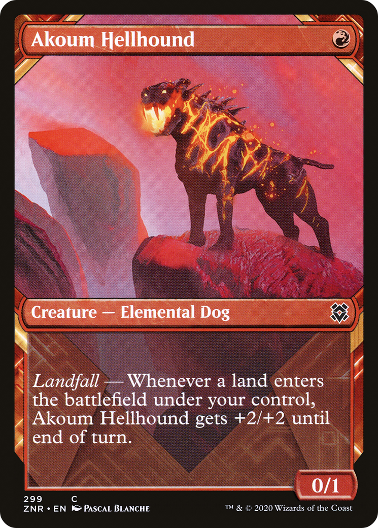 Akoum Hellhound (Showcase) (ZNR-299) - Zendikar Rising: (Showcase)