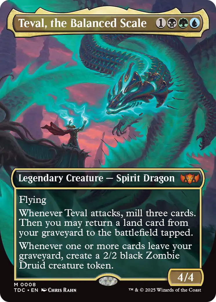 Teval, the Balanced Scale (Borderless) (TDC-008) - Commander: Tarkir: Dragonstorm (Borderless)