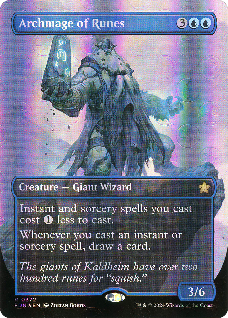 Archmage of Runes (Borderless) (Mana Foil) (FDN-372) - Foundations (Borderless) Foil