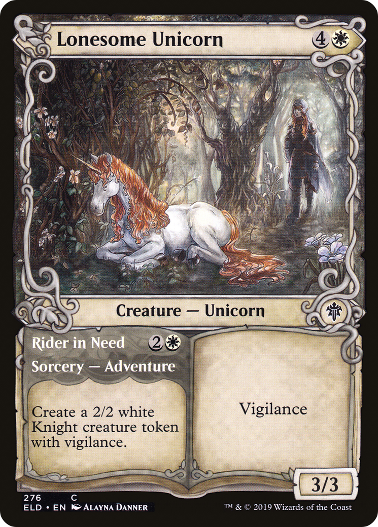 Lonesome Unicorn (Showcase) (ELD-276) - Throne of Eldraine: (Showcase) Foil