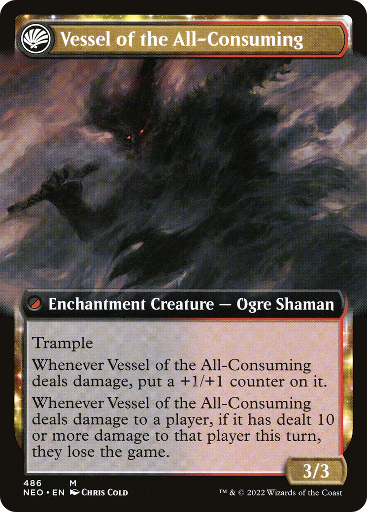 Hidetsugu Consumes All (Extended Art) (NEO-486) - Kamigawa: Neon Dynasty: (Extended Art, fandfc, enchantment) Foil