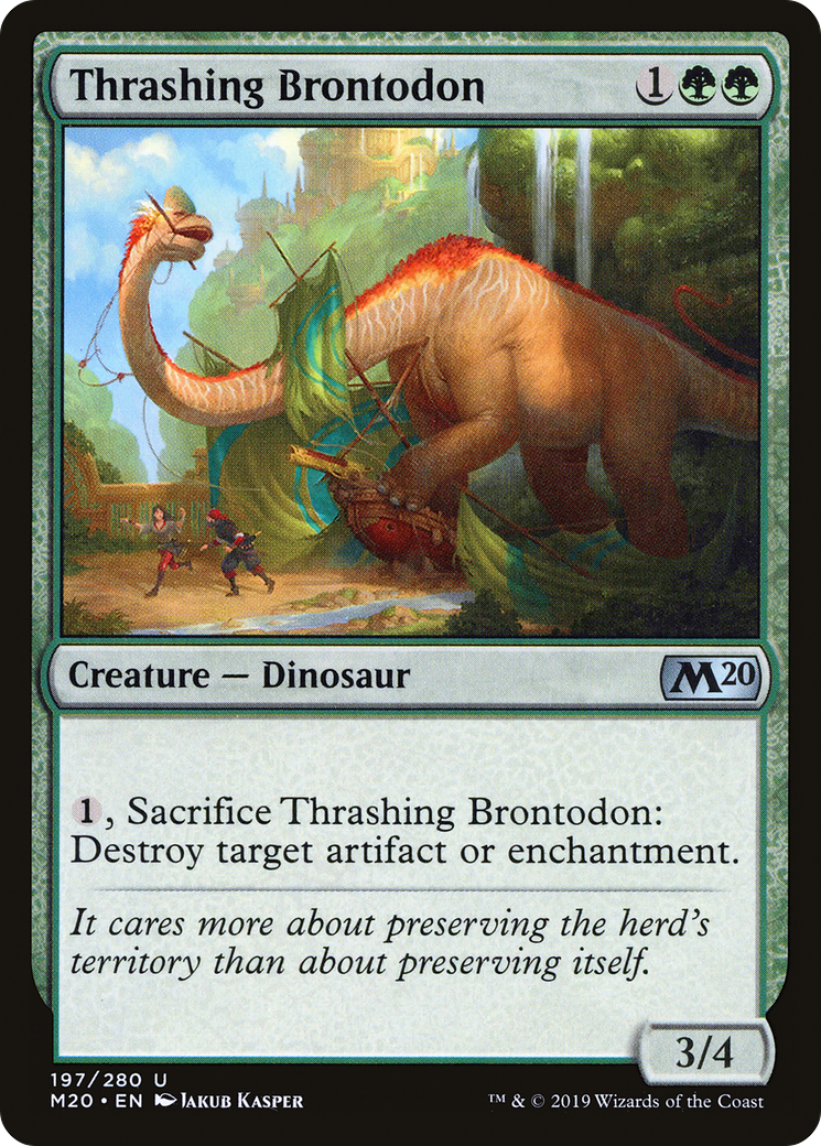 Thrashing Brontodon (M20-197) - Core Set 2020 Foil