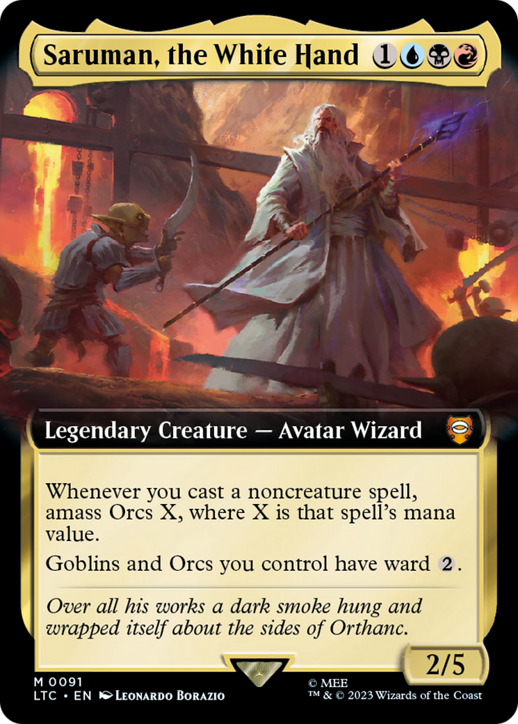 Saruman, the White Hand (Extended Art) (LTC-091) - Tales of Middle-earth Commander: (Extended Art) Foil